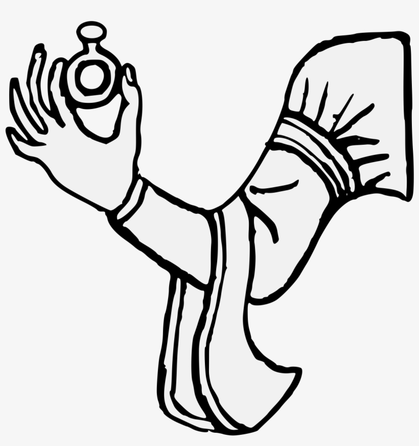 Arm Vested Fesswise Maintaining A Gemmed Ring - Line Art, transparent png #9889758