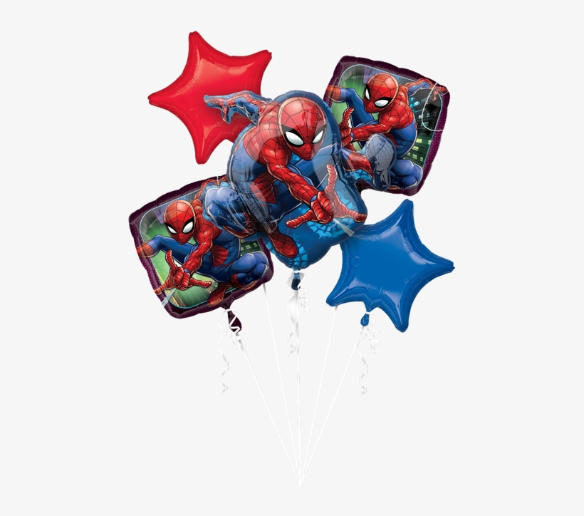 Spider-man Balloons Bouquet - 6th Birthday Spider Man, transparent png #9890050