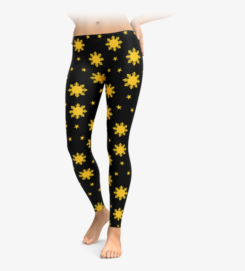 Filipino Sun & Stars Leggings - Pig Leggings, transparent png #9890484