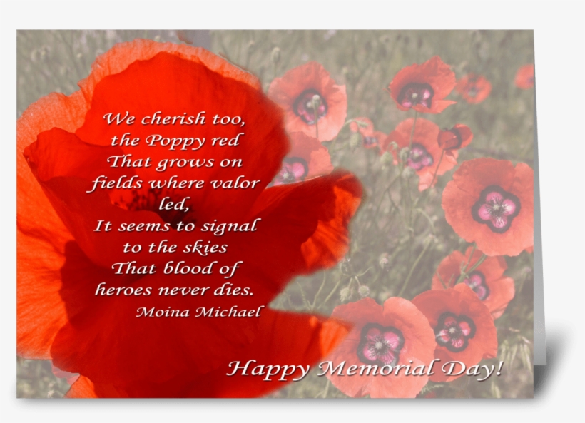 Poppy Head With Poem - Christmas Card, transparent png #9890980