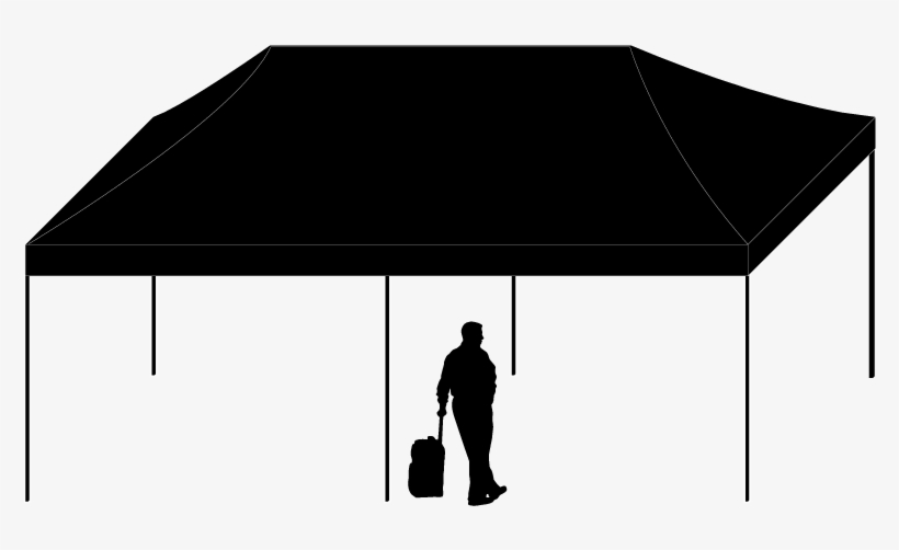 Party Tent Vector - People Silhouette, transparent png #9892221