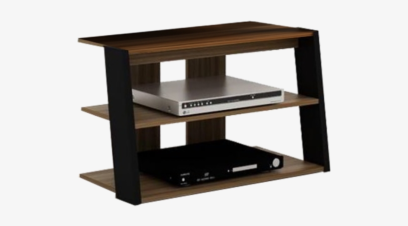 Tv Stand French Walnut With Black - Shelf, transparent png #9892958