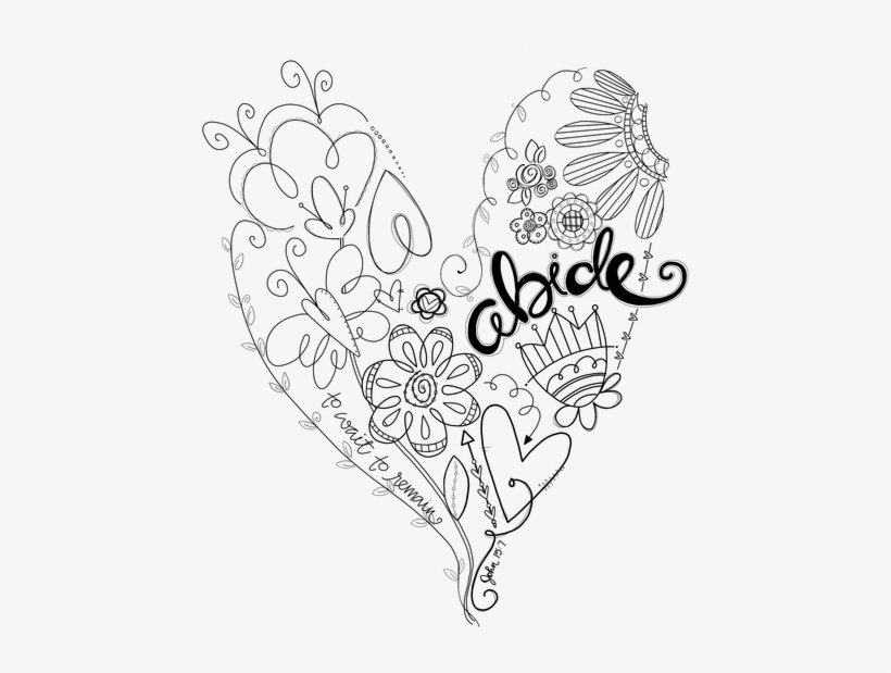 Doodleheartabide Suecarroll Bible Journaling Doodleheartabidecoloring - Line Art, transparent png #9893100