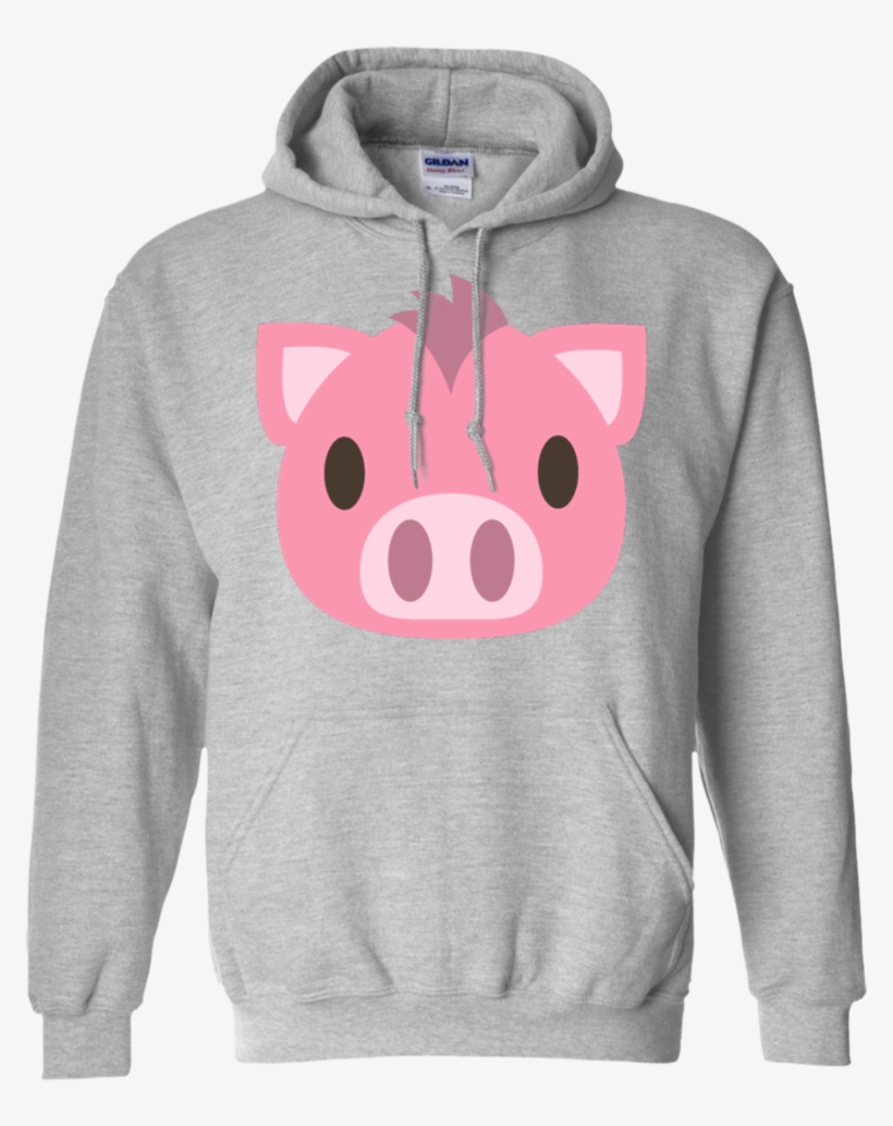 Pig Face Emoji Hoodie - Sweatshirt, transparent png #9893270