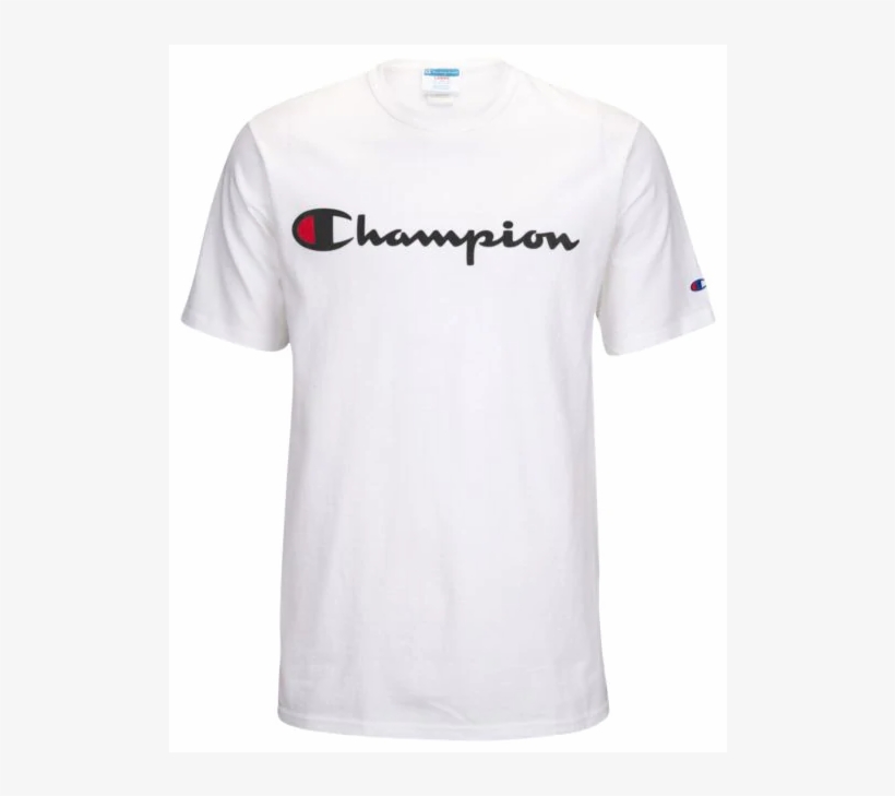 Champion Mens T-shirt Script Logo Regular Fit White - Champion, transparent png #9893520