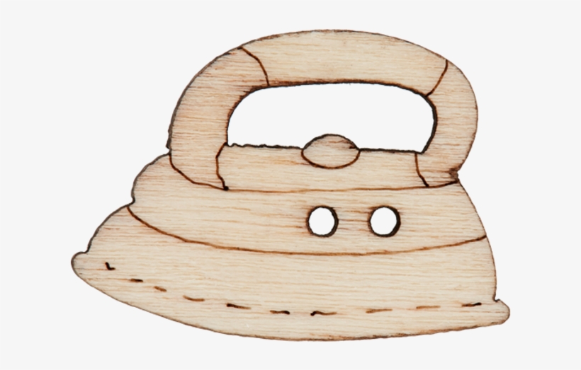 Wood Two-hole Button Flat Iron Article - Illustration, transparent png #9893753