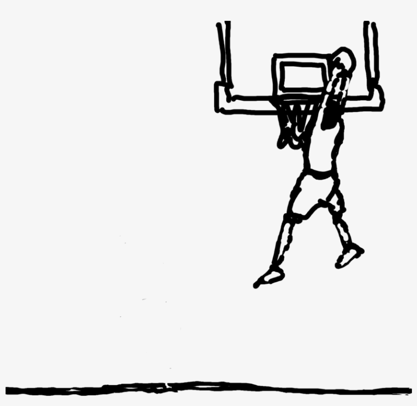 Coloring Dunking Cool Sports Drawings Png Coloring - Sketch, transparent png #9894410