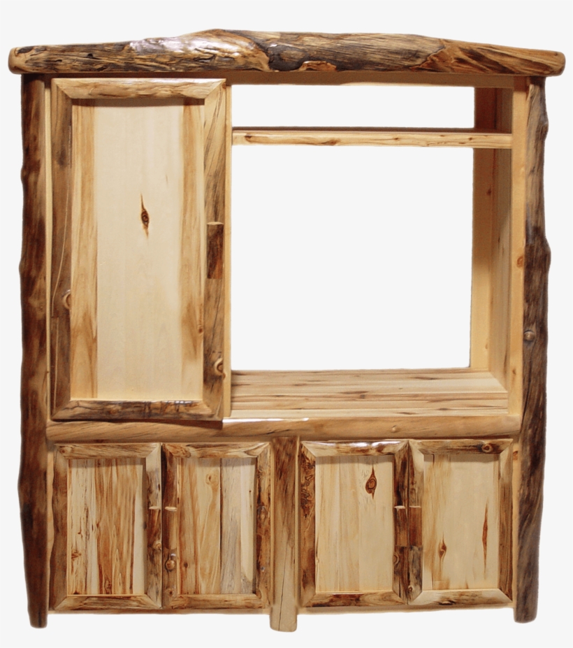 Aspen Log Lower Door Entertainment Center - Cupboard, transparent png #9894808