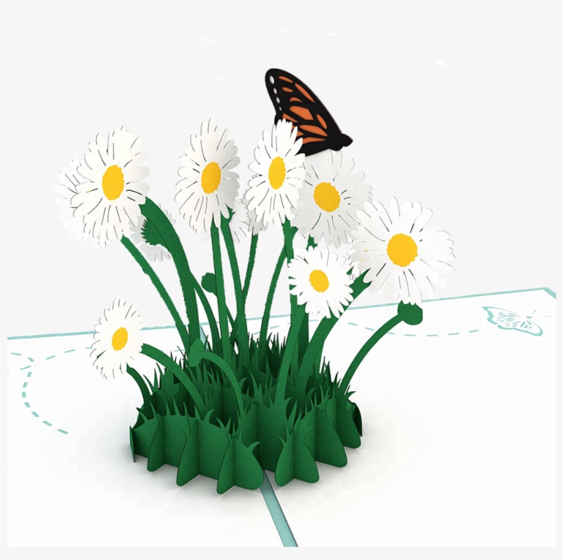 Butterfly Loving Daisy Wedding 3dcard Wedding Invitation - Greeting Card, transparent png #9895316