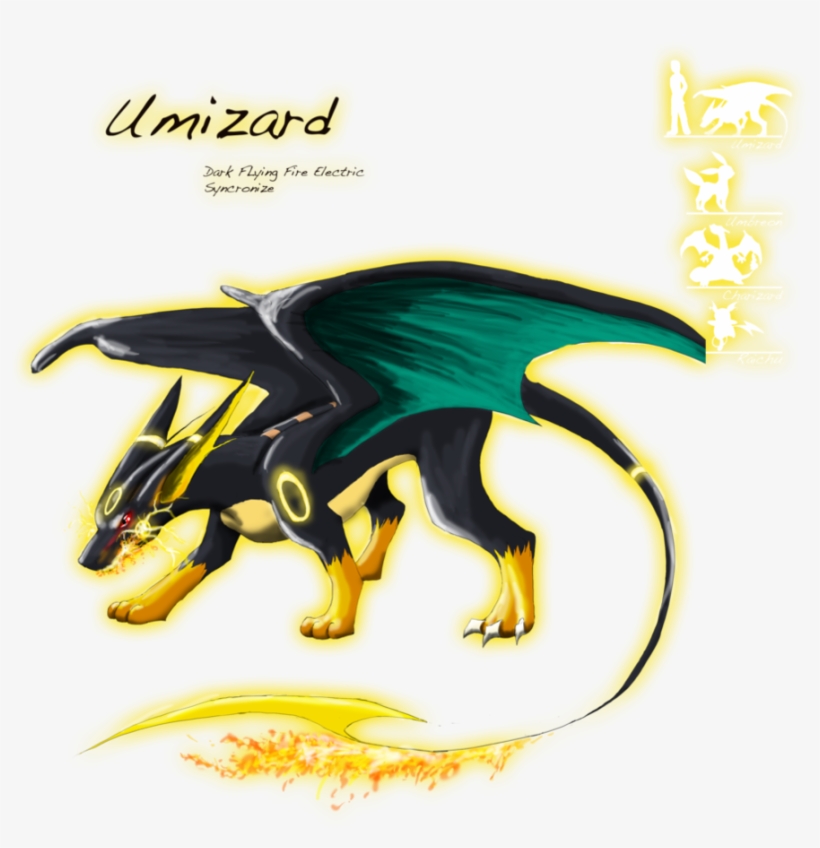 Umizard Dark Flying Fire Electric Syncronize - Illustration, transparent png #9896617