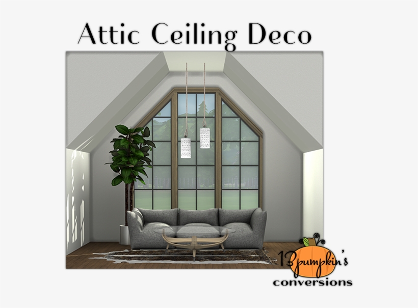 Vector Download My Blog Attic Ceiling Decor By Pumpkin - Sims 4 Attic Roof, transparent png #9896925