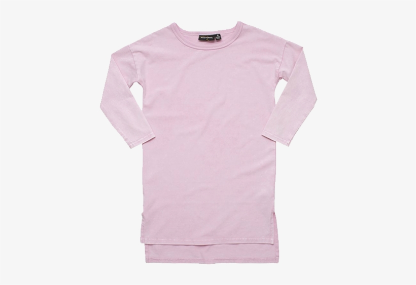 Siouxsie Acid Wash T-shirt Dress Pink - Long-sleeved T-shirt, transparent png #9897168
