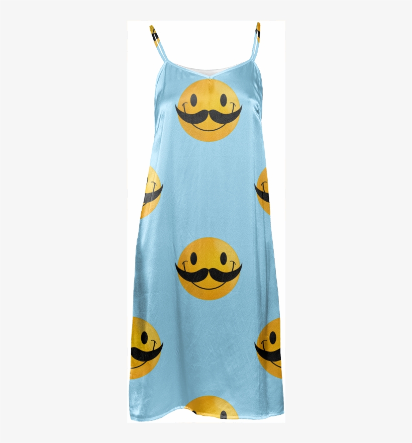 Slip Dress - Smiley Face With Mustache, transparent png #9899222