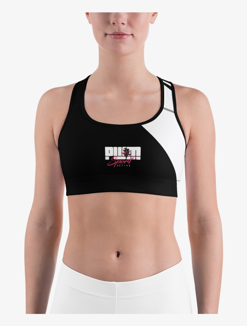 Pwm Olympic Sports Bra Black And White - Sports Bra, transparent png #9899350