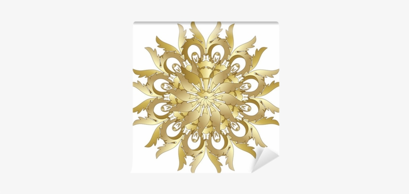 Decorative Gold Frame With Vintage Round Patterns On - Window, transparent png #990040