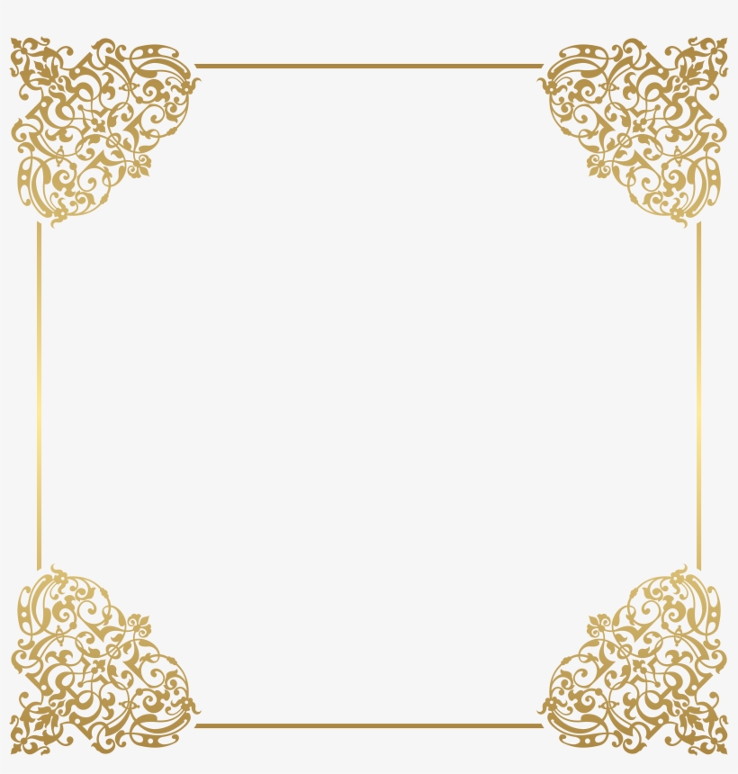 Transparent Library Gold Border Frame Png Clip Art, transparent png #990068