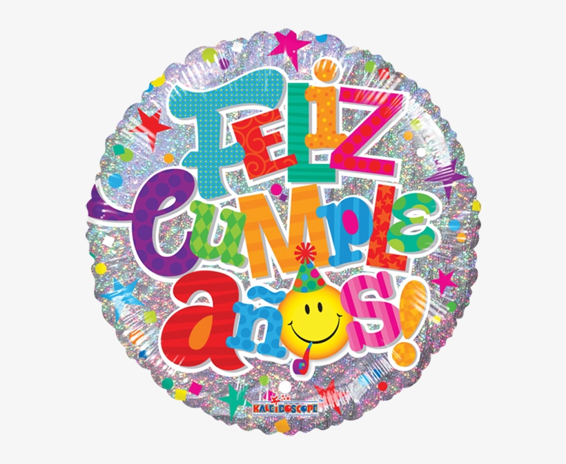 Globo Feliz Cumpleaños Smiley - Happy Bday Holographic Foil Balloon, Florist Supplies, transparent png #990152
