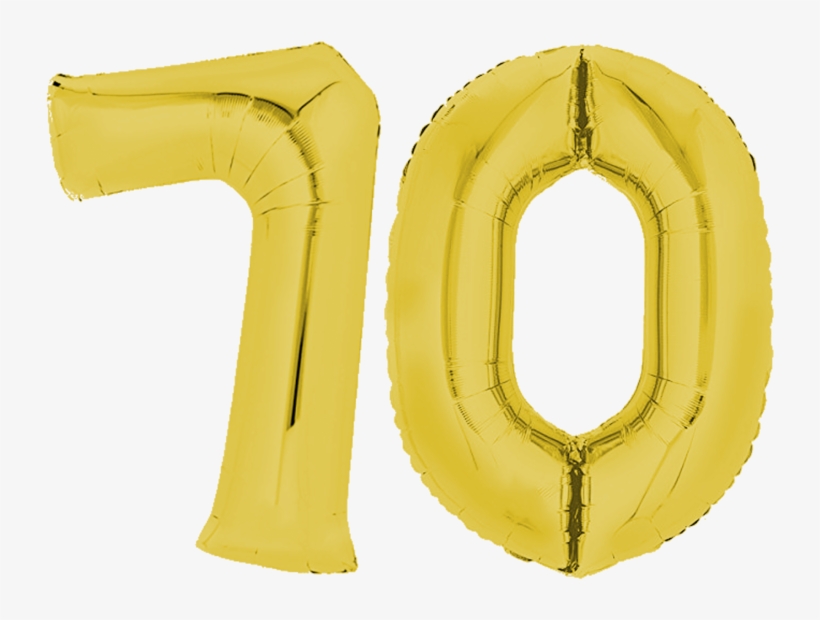 Globo De Papel De Aluminio 80 Cm Oro Letras "70" Cumpleaños - Balloon, transparent png #990496