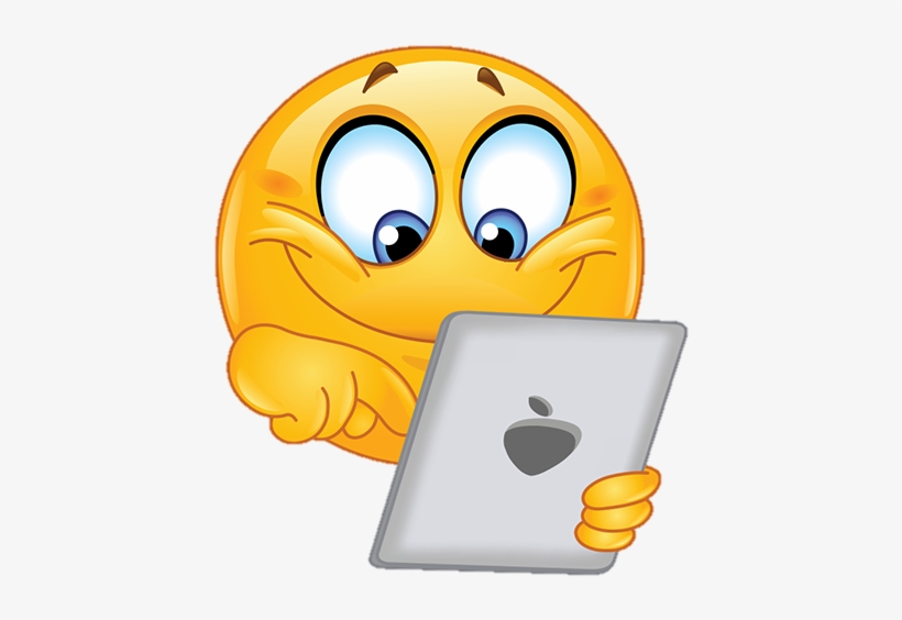 Tablet Smiley - Emoji Tablet, transparent png #990584