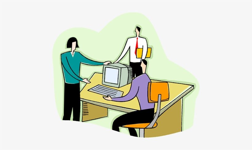 Three People Looking At A Computer Royalty Free Vector - Vector People And Computer Png, transparent png #991074