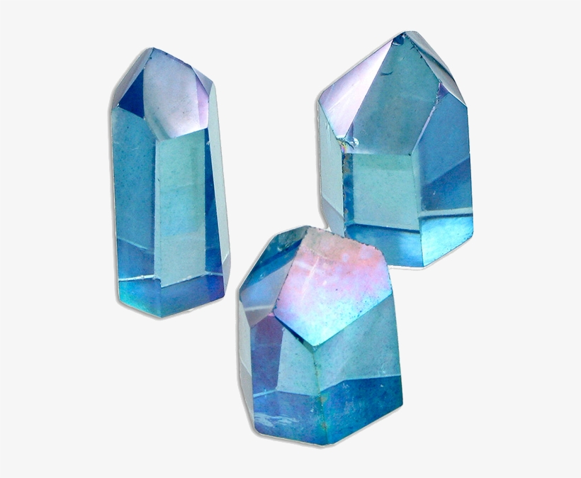 Turquoise Crystals - Aqua Aura Quartz Prism, transparent png #991241