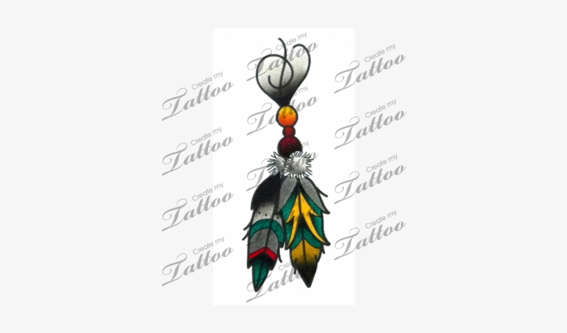 Two Feathers - Egyptian Cross Tattoo Designs, transparent png #991653
