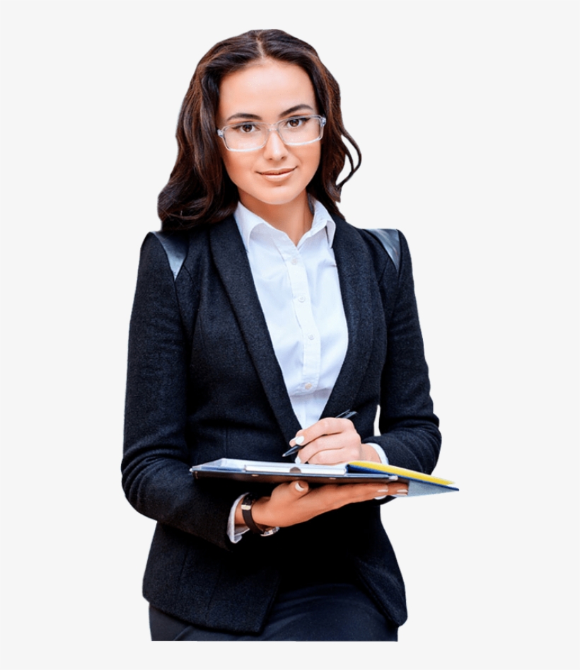 Young Pretty Business Woman Wearing Glasses Taking - Young Business Woman Png, transparent png #991655