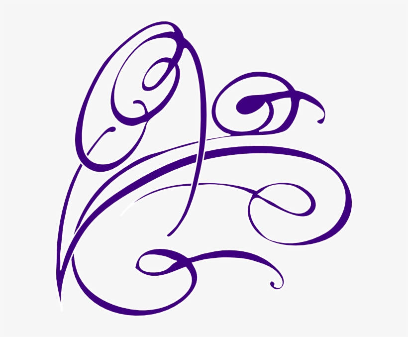 Decorative Swirl Purple Clip Art At Clker Com Vector - Swirl Clip Art, transparent png #992462