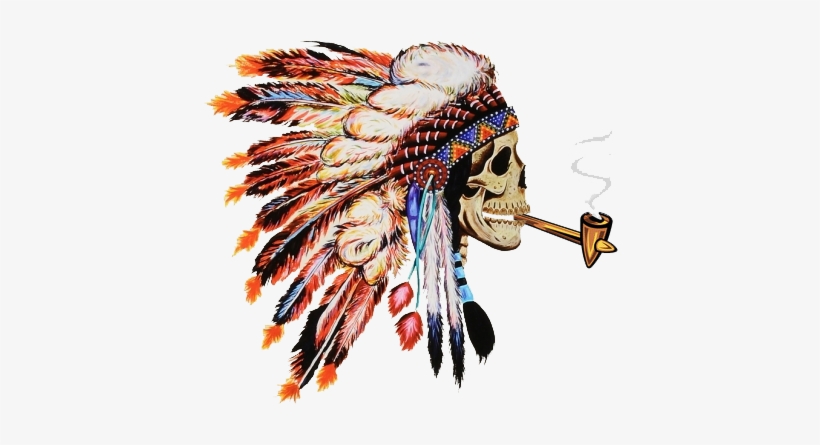 American Indian Png - Skull With Native American Head Dress, transparent png #992745