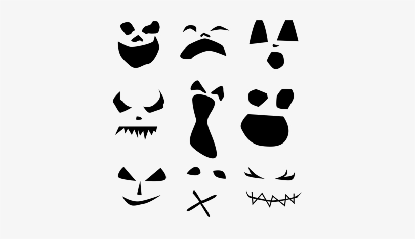 Halloween Scary Face Stickers - Caras De Halloween Png, transparent png #993537