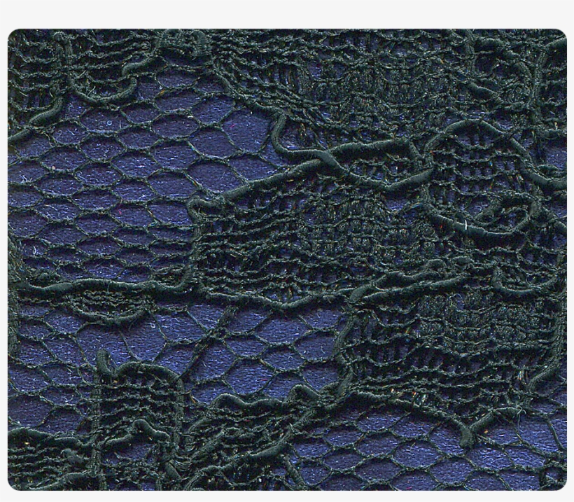 183 Black Lace Dark Blue Pu Fabric Swatch - Leather, transparent png #994145