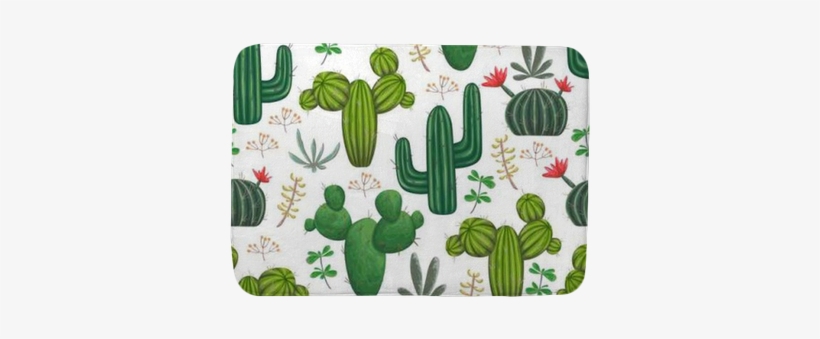 Seamless Pattern With, Cacti, Succulents And Floral - Papier Peint Cactus, transparent png #994400