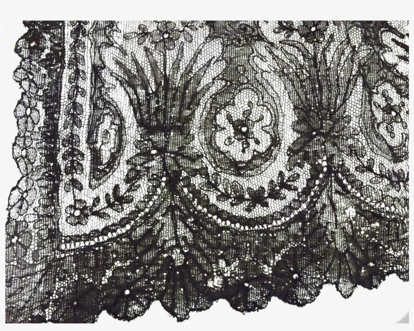 Two Pieces Of Early Black Lace - Embroidery, transparent png #994482