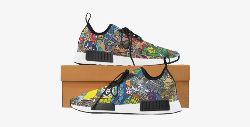 Women's Draco Running Shoes Print Luck 8 Design - No Fixed Abode Mens Grey Trainer With Black Lion Run, transparent png #994531