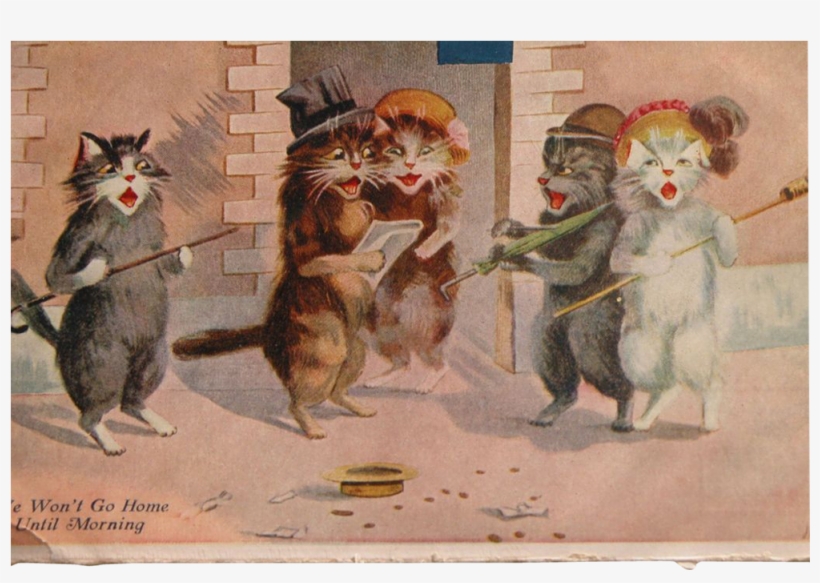 Kittens Clipart Basket Painting - Giclee Painting: We Won't Go Home Until Morning Postcard,, transparent png #994743