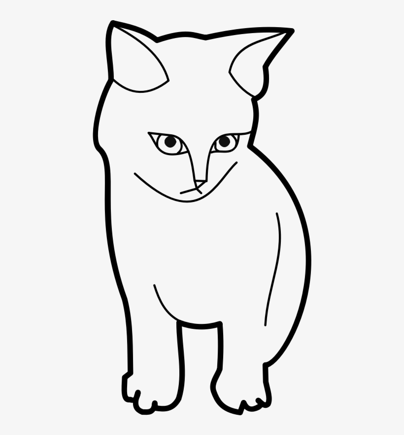 Kitten Clipart Catblack - Clip Art Black And White Cat, transparent png #994746