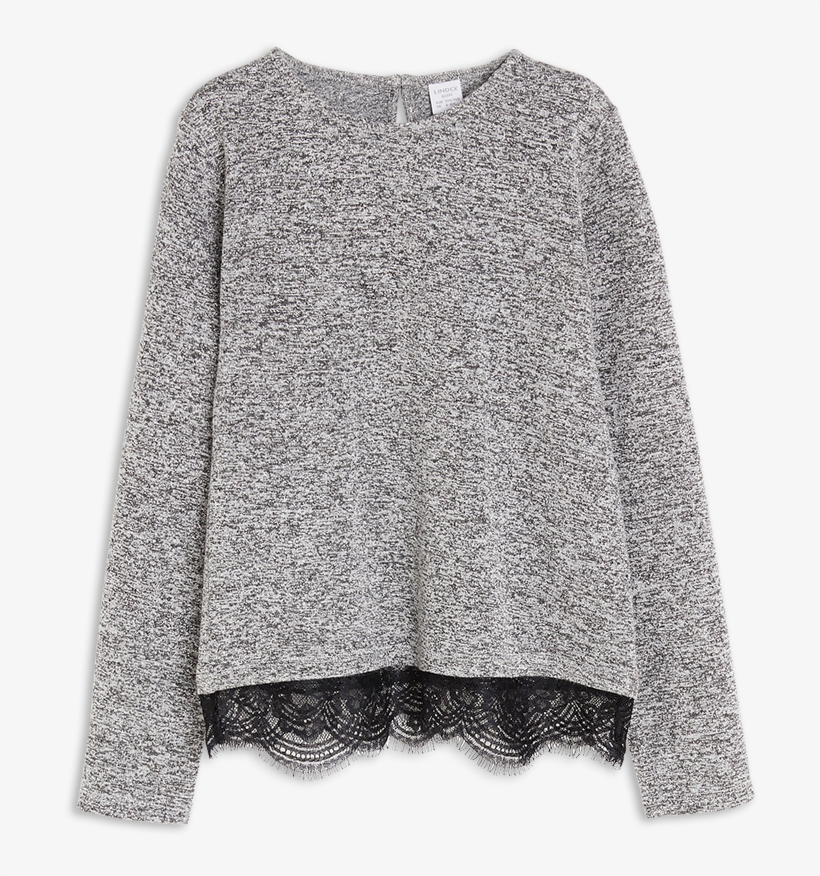 Top With Lace Black - Blouse, transparent png #995230