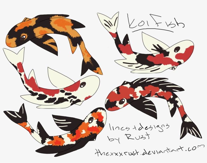 Png Black And White Stock Or Dragon Adoptables By Thexxxrust - Top View Of Koi Fish, transparent png #995352