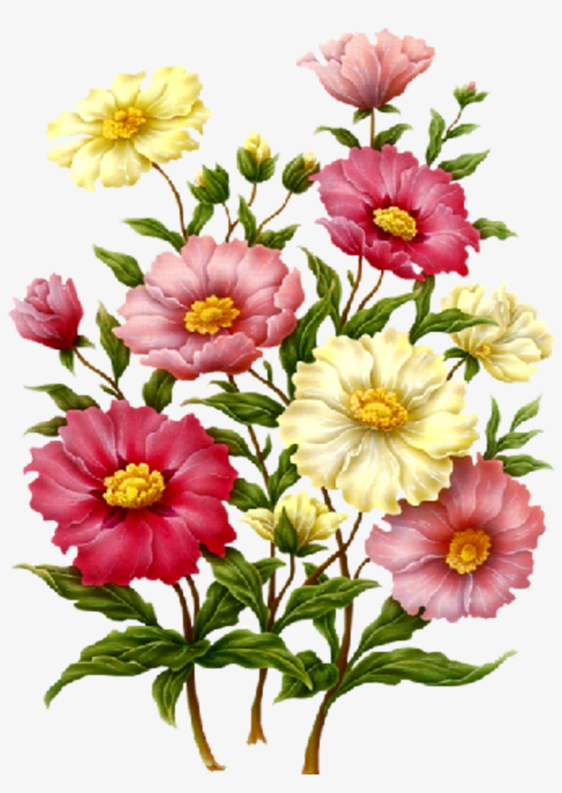 Pink Flower Vine Png Download - Decoupage Flower Png, transparent png #995713