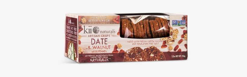 Kii Naturals Date & Walnut - Kii Naturals Artisan Crisps Date And Walnut, transparent png #995758