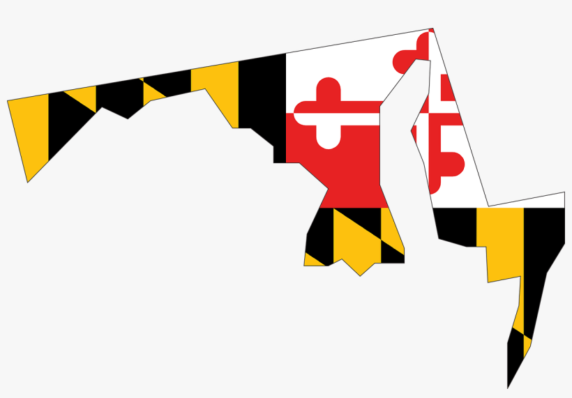 Maryland State Usa Flag Map America Maryla - Maryland State With Flag, transparent png #996443