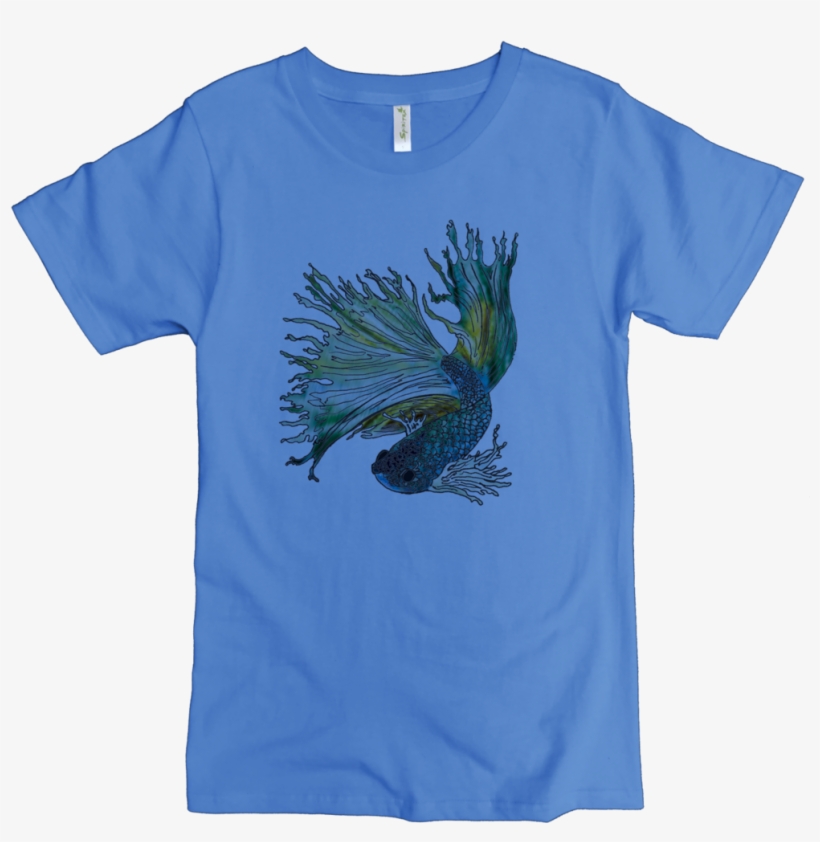 Betta Fish Printed On Men's Classic Crew, transparent png #996444