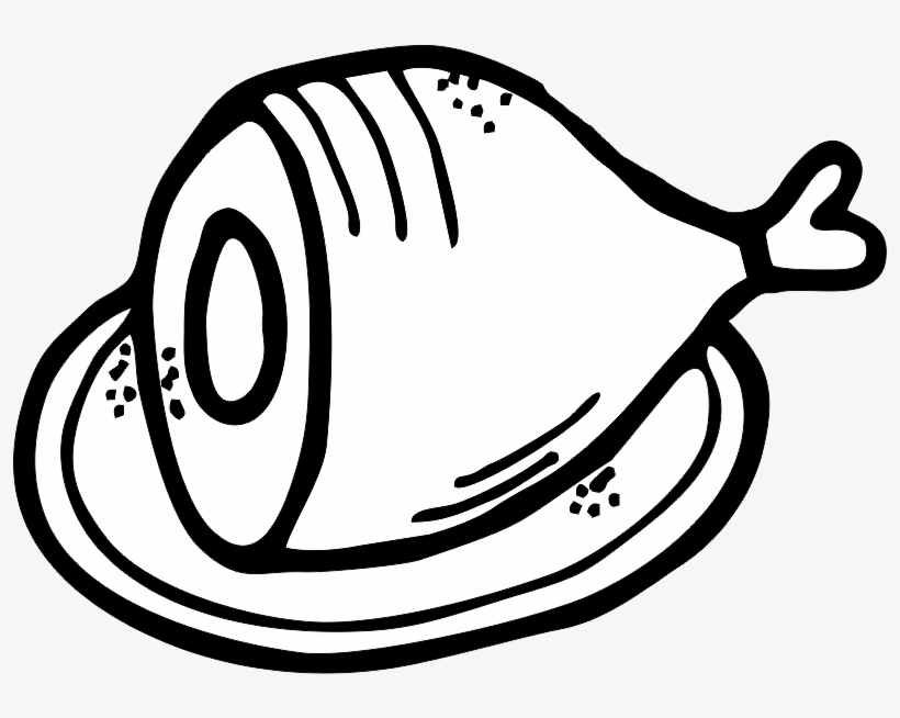 Free Stock Ham Clipart Svg - Ham Clipart Black And White, transparent png #997515