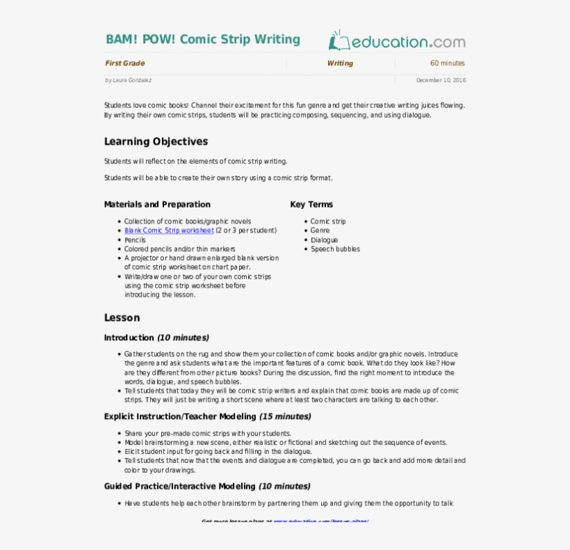 Comic Strip Writing - Seed Of Growth Lesson Plan, transparent png #997704