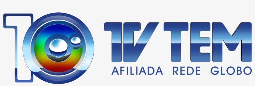 Logo Tv Tem 10 Anos Horizontal Afiliada Rede Globo - Tv Tem, transparent png #998059