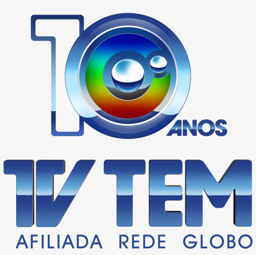 Logo Tv Tem 10 Anos Afiliada Rede Globo- 4k - Tv Tem, transparent png #998081