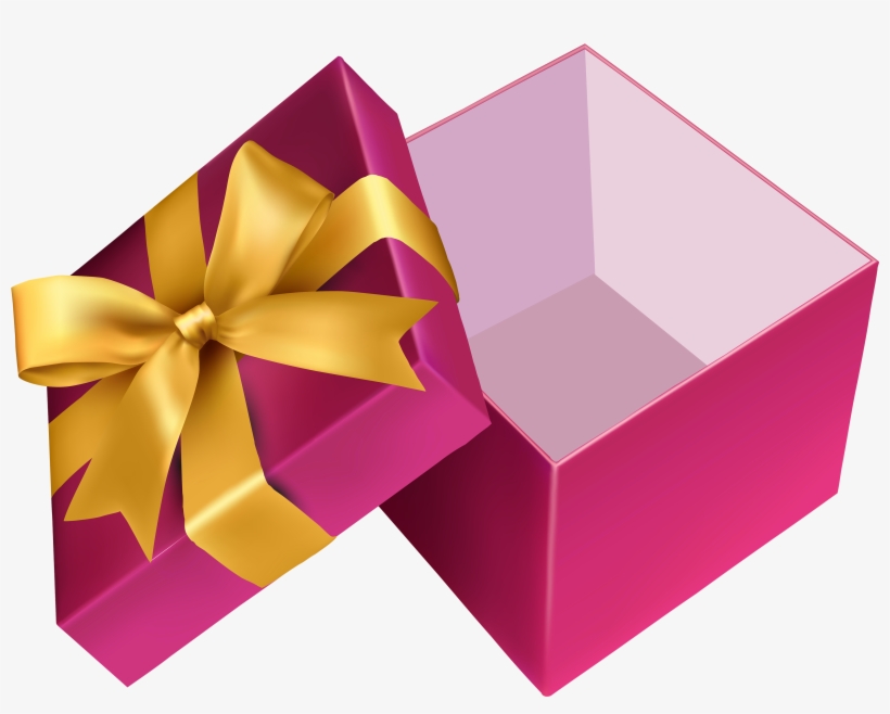 Pink Open Gift Png Clipart - Empty Gift Box Clipart, transparent png #998378