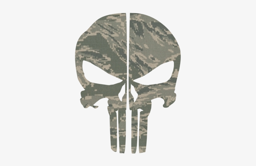 Air Force Digital Camo Punisher Skull Rear Helmet Reflective - Black And White Punisher Skull, transparent png #998725