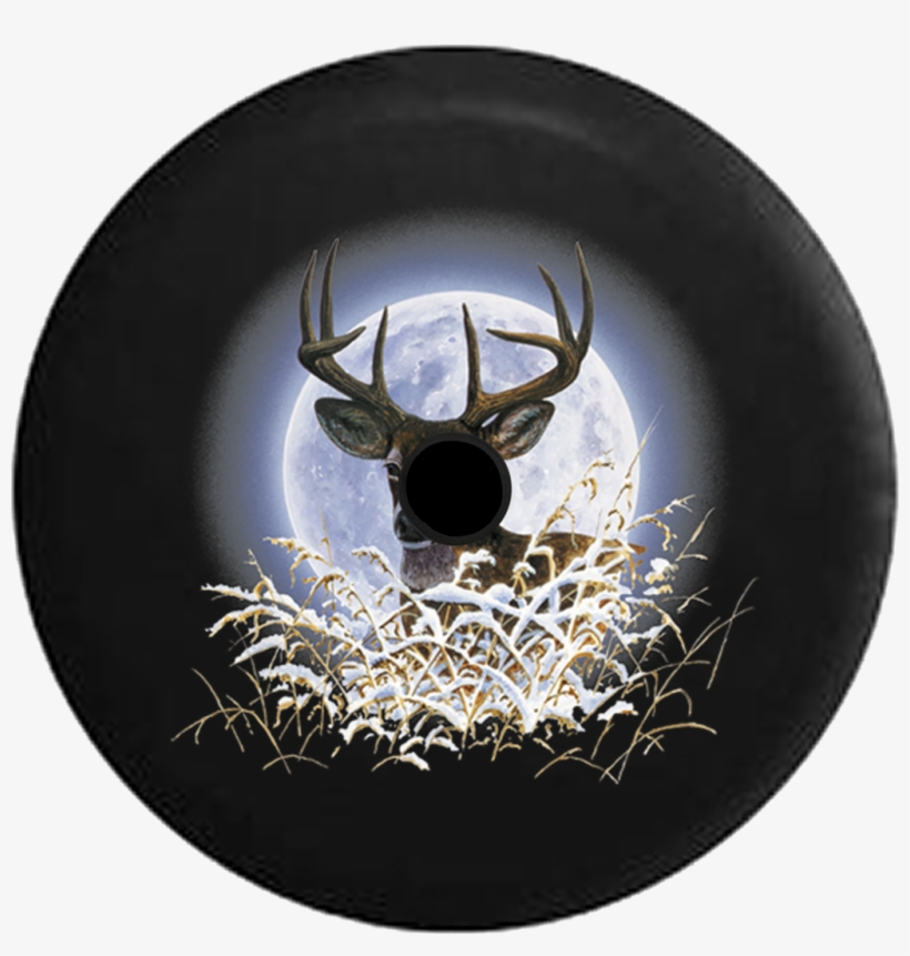 Jeep Wrangler Jl Backup Camera Deer With Antlers In - Deer Buck Moon - Black - Cotton/100% Cotton - M, transparent png #999119