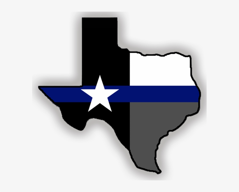 Image Result For Thin Blue Line Sticker Texas - State Of Texas Outline, transparent png #999217